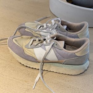 New Balance Gray and Off White Sneakers 237